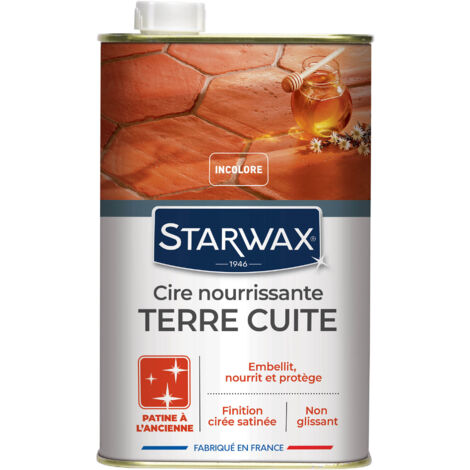 BRUNEL pour tomettes et terres cuites 1L (différentes teintes) STARWAX - Coloris: Rouge Tomette
