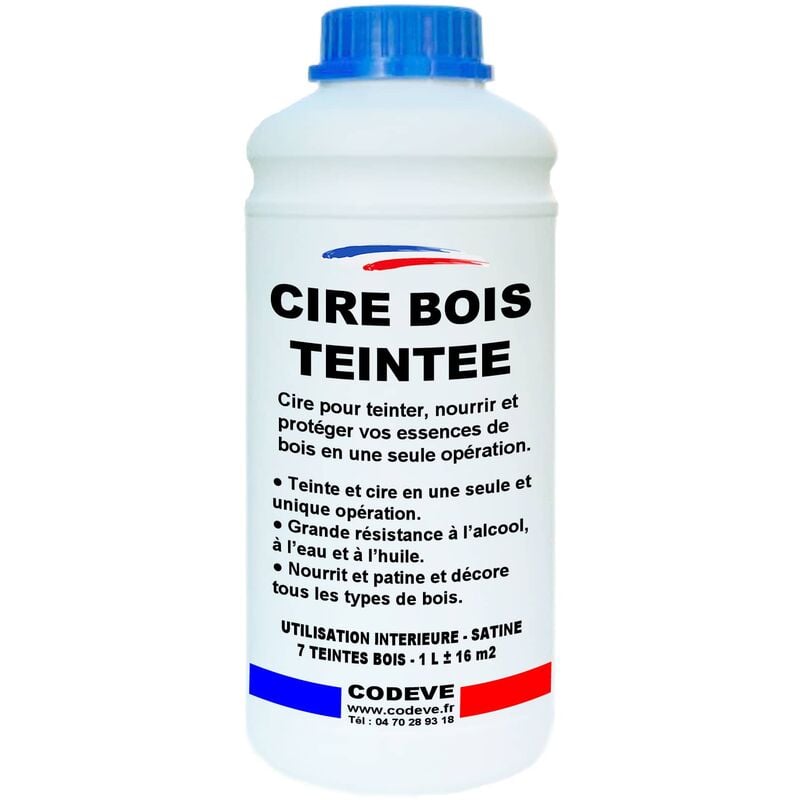 Codève Bois - Cire Bois Teintee - 1 l - Codeve Bois - Chêne clair - Pour L'entretien De Tous Vos Types De Bois Massif, Stratifié, Lamellé Ou Collé.