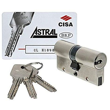 CISA 10A3S107012, Cilindro Europeo Astral S, Ottone Nichelato, 30/30 mm