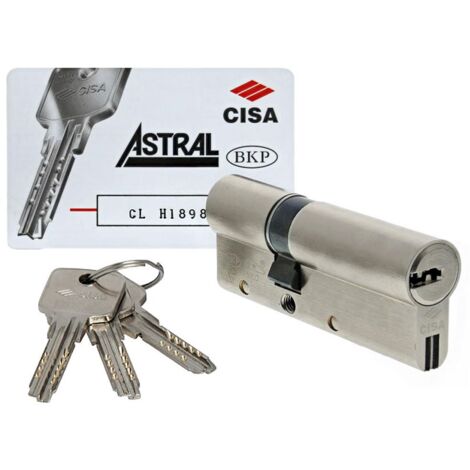 CISA 10A3S117012, Cilindro Europeo Astral S, Ottone Nichelato, 30/50 mm