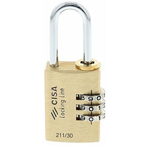 CISA 121190300, Lucchetto Combinazione, Ottone, 30 mm