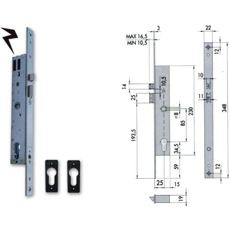 Cisa 16205-30-0 Serratura Elettrica Infilare  Cil Sag