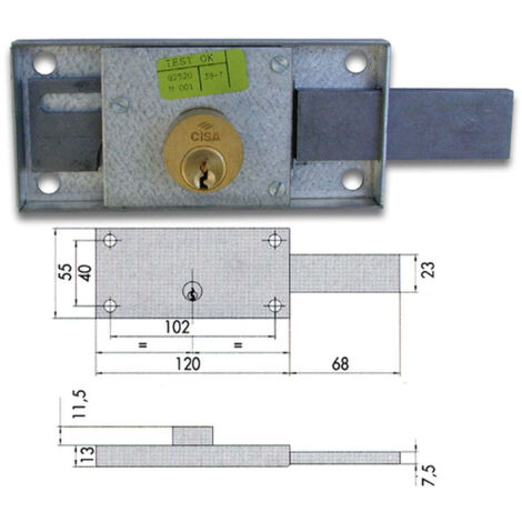 Cisa 41110-60-1 Serratura Serranda Lat Dx