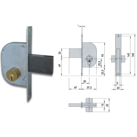 Cisa 42120-30-0 Serratura Cancello Cil Fisso