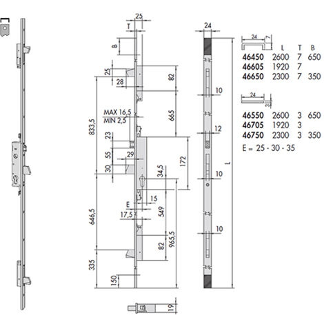 Cisa 46450-35-0 Serratura Multip Cil Sag Rull