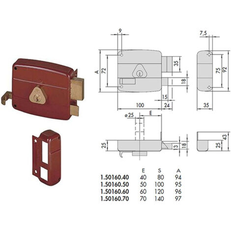 Cisa 50160-40-1 Serratura Applicare Cil Stac Dx  P