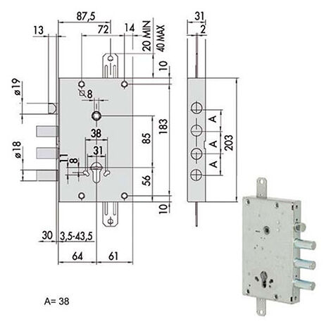 Cisa 56415-58-0 Serratura Cil Sag Blin Cf Ind