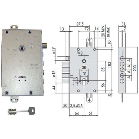 Cisa 57515-48-0 Serratura D/M Sag Blind Int28