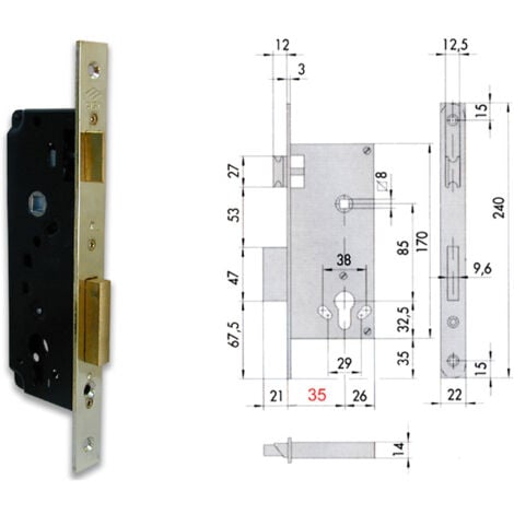 Cisa 5C110-70-0 Serratura Infilare Cil Sag Bq F22