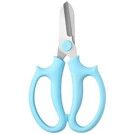 Cisaille à fleurs, lames tranchantes, cisaille à fleurs compacte et légère en acier inoxydable, adaptée au jardinage, bleue.
