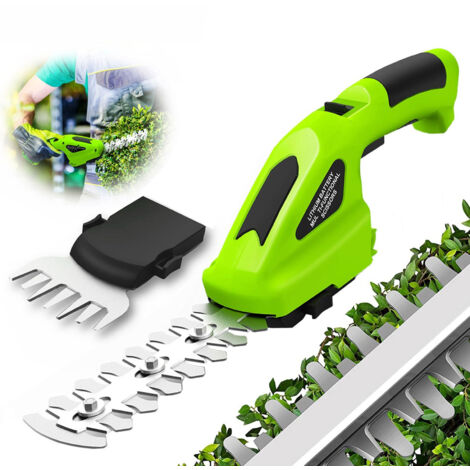 Cisaille à gazon sans fil 7,2V, coupe-bordures portatif 2 en 1 et taille-haie pour jardin