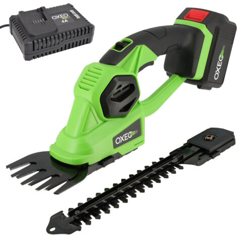 Cisaille à gazon - sculpte buisson taille haie sans fil 2en1 18V - 2 lames - Avec batterie 4Ah et chargeur super rapide 4A