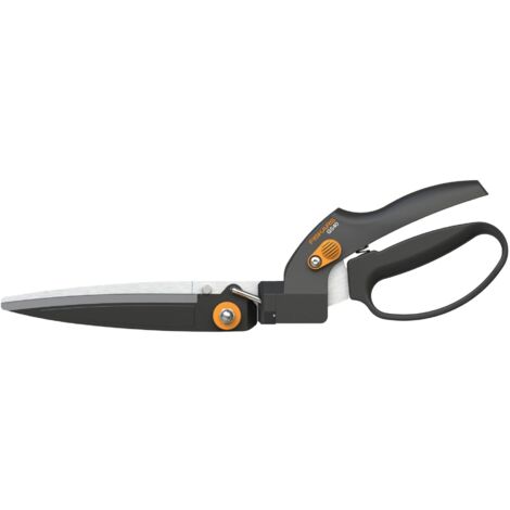 Fiskars – Cisaille à gazon pour coupe précise – Angle de coupe réglable 360° – Lames en acier inoxydable – Poignées ergonomiques