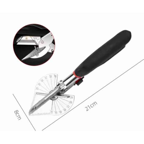 Cisaille à Onglet à Angle 45 ° -135 °, Ciseaux à Goulotte Multifonction, Outil de Coupe Quart de Rond pour Couper des Tuyaux en Pvc Ppr Pe, Branche, Fil. Y Compris 10 Lames de Rechange