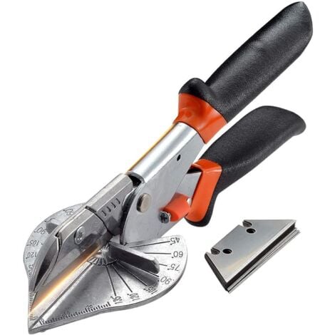 Cisaille à onglets à angle de 45° à 135°, ux multifonctions, outil de coupe quart de rond pour couper les tuyaux en PVC PPR PE, branche, fil, y compris 10 lames de rechange