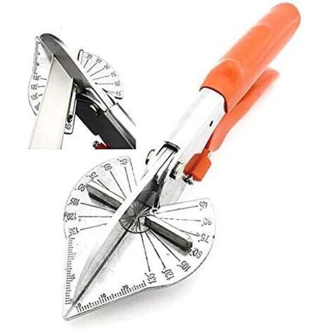 Cisaille à onglets multi-angles, outil manuel avec lames réglables de 45 à 135 degrés.
