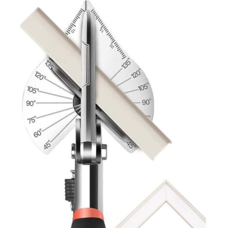 Cisaille à tôle 45° à 135° – Acier au carbone – Coupe précise pour plinthes, moulures quart de rond et PVC – Poignée antidérapante