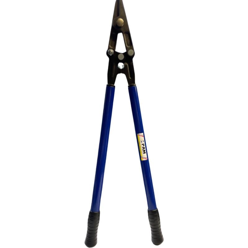 Cisaille à Tôle à feuillard à deux mains lame droite 120-75. Fabrication Française, longueur 75cm, capacité de coupe pour tôle bleue de 120kg/mm2 ,