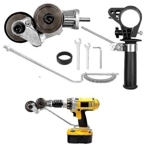 Cisaille à tôle électrique universel pour visseuse sans fil, grignoteuse de tôle de perceuse à main, fixation pour couper le fer, la tôle blanche, l'acier, le cuivre, l'aluminium