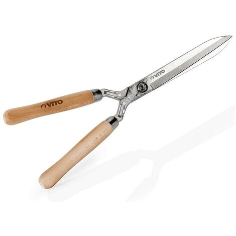 Cisaille de jardin Taille haies 51cm Manche bois Inox Lame 18 cm Fer forgé à la main VITO