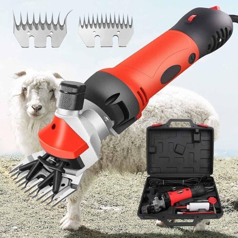 SNQ - Cisaille électrique pour moutons 850 w, couteau droit à 13 dents + machette à 9 dents, tondeuse électrique professionnelle robuste à 6