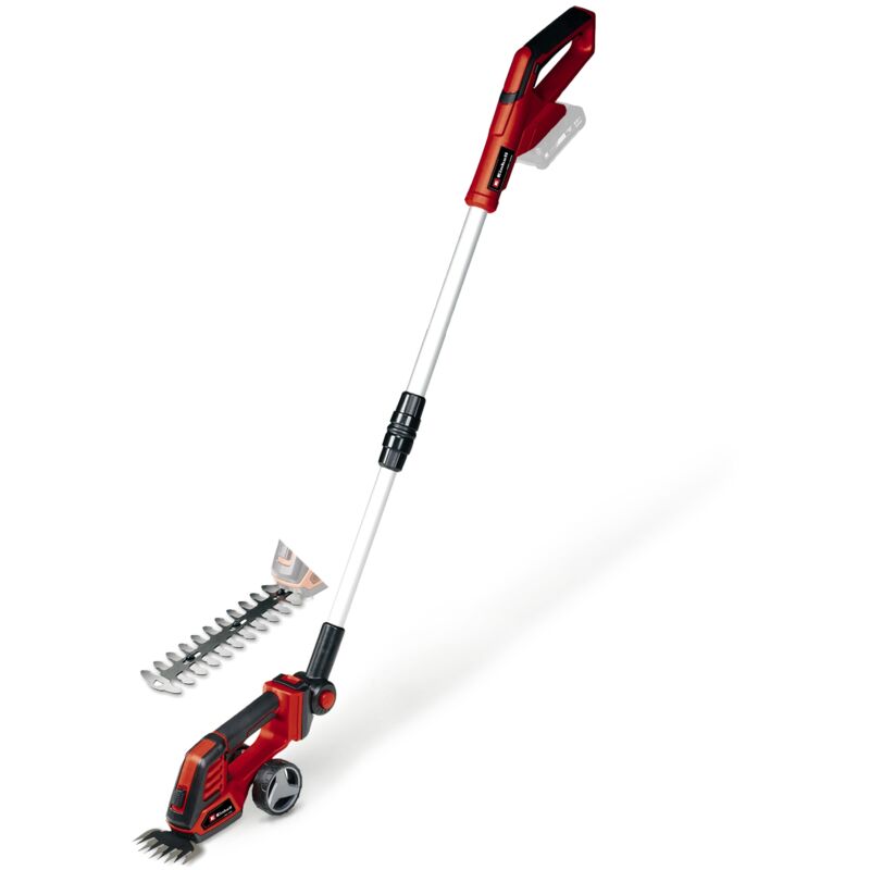Einhell - Cisaille à gazon sans fil ge-cg 18/100 Li T-Solo Power X-Change (18 v, Changement d'accessoire sans outil, avec rallonge télescopique)