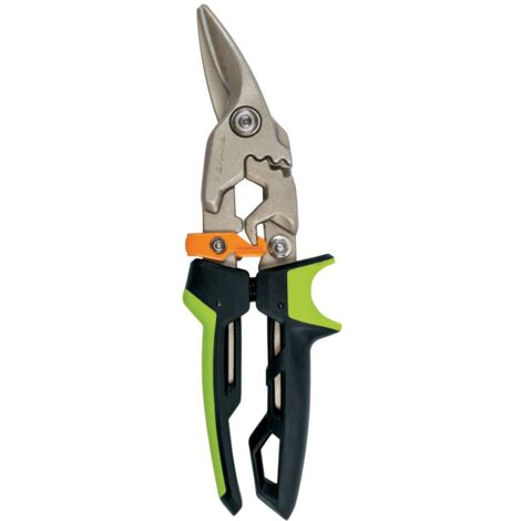Fiskars – Cisaille à tôle PowerGear – Coupe à droite 38,1mm – Acier forgé traité – Mécanisme d'engrenage pour 40% de puissance en plus