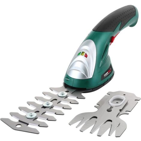 Cisaille Sculpte-Haies et Taille-Herbes sans Fil 7,2V, 2 en 1 Cisailles à Gazon avec 2 Lames, Batterie 1500mAh, Chargeur pour Cour/Jardin/pelouse