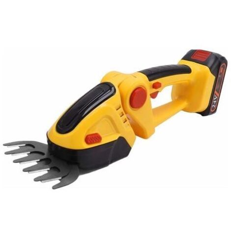 Cisailles à Gazon sans Fil, ABS SK5 Steel 110-240V Mini Taille-haie à Piles sans Fil 2 Outils en 1 pour Pelouse (Prise UE)