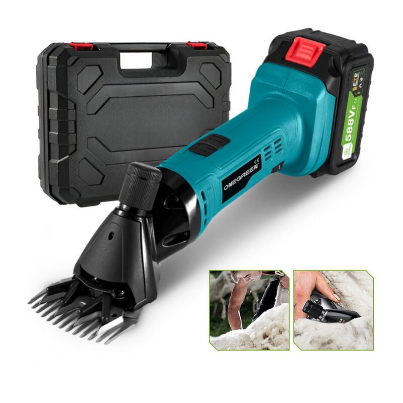 Tondeuse Mouton Électrique 500 w 6 Vitesse Réglable Professionnelle pour Raser Les Moutons Animaux Laines Chèvres (13 dents droites)