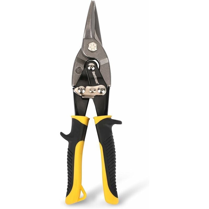 Cisailles à tôle droites - Acier Cr-V Outil professionnel pour cloisons sèches, coupe de tôle et bien plus Cisailles à métaux avec effet de levier