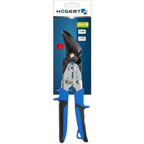 Cisailles en fer-blanc à lames courbes Hogert HT3B504 250 mm  la gauche
