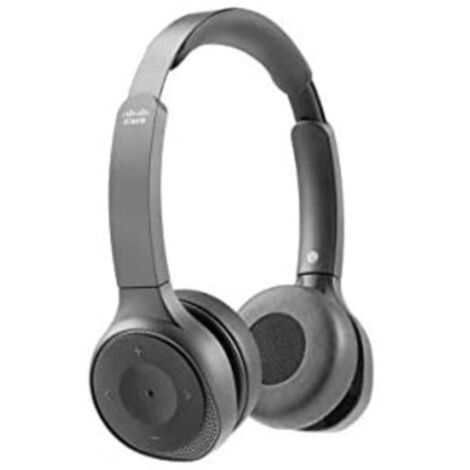 Cisco Auricolare 730, Bluetooth Dual Wireless con custodia per il trasporto, adattatore USB-A HD, cavi USB-A e 3,5 mm, base di ricarica, nero carbone, 1 anno di garanzia limitata de (HS-WL-730-BUNAS-C