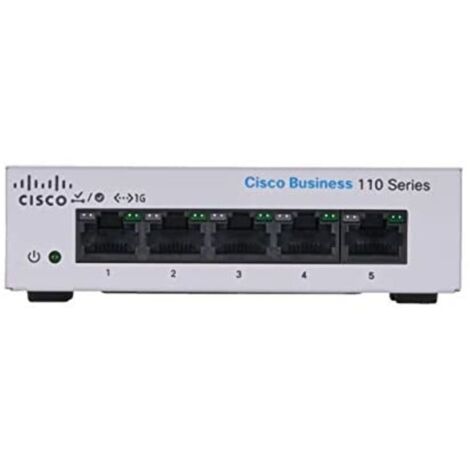 Cisco Business 110 Series 110-5T-D - conmutador - 5 puertos - sin gestionar - montaje en rack