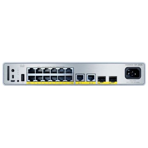 Cisco C9200CX-12P-2X2G-E Switch di Rete Gestito Gigabit Ethernet con 12 Porte PoE+ 240W, Supporto Power over Ethernet (PoE), Serie Catalyst 9000 Compact, Ideale per Reti Aziendali