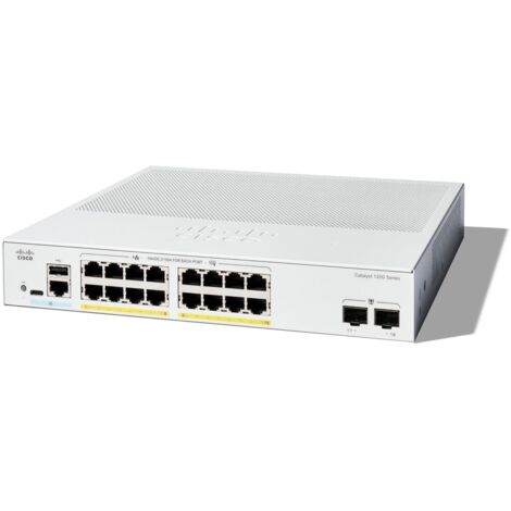 Cisco Catalyst 1200 Switch Gestito L2 Gigabit Ethernet con Supporto PoE, 16 Porte, 2 SFP 1G, Colore Grigio