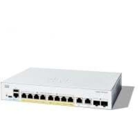 Cisco Catalyst 1300 Switch Gestito L2 Gigabit Ethernet con Supporto PoE a 8 Porte, Porta Combo 10/100/1000, Colore Grigio
