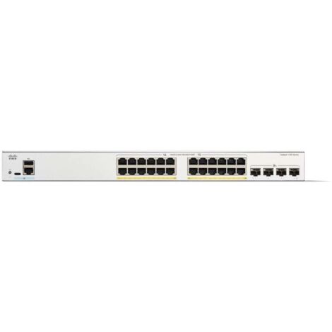 Cisco Catalyst 1300 Switch Gestito L2/L3 da 24 Porte Gigabit Ethernet con Supporto PoE, 4x10G SFP+ - Colore Grigio