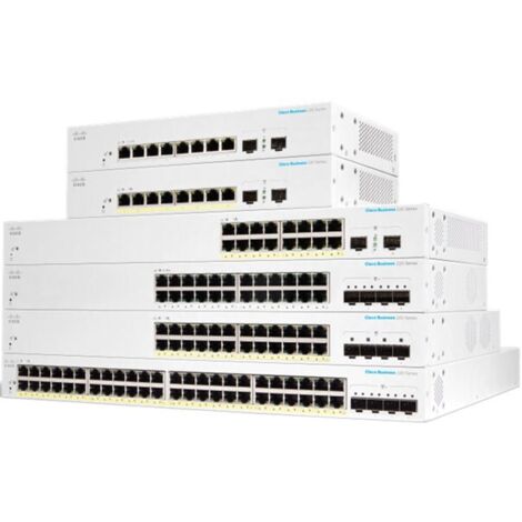 Cisco CBS220-48P-4G-EU switch di rete Gestito L2 Gigabit Ethernet [10/100/1000] Supporto Power over Ethernet [PoE] Bianco (CBS220 SMART 48-PORT GE POE - 4X1G SFP)