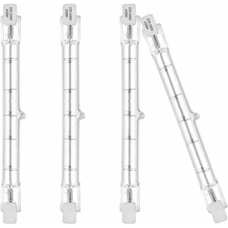 Cisea Confezione da 4 lampadine alogene ecologiche tipo J da 118 mm R7S 400 W 230 V 5200 lm bianco caldo 2700 K per lavoro, sicurezza, giardino e illuminazione stradale