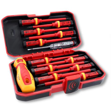 Cisea jeu de tournevis isolés, 1000V fendu Phillips embouts de vis poignée antidérapante réparation outils à main pour électricien