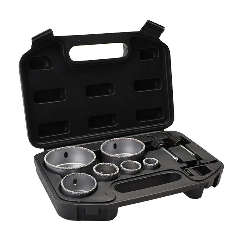 Cisea - Kit de Scie-Cloche à Revêtement en Diamant - 6 Trous, 22 à 73mm, Portable, Durable, Coupe de Béton, avec Boîte de Rangement en Alliage