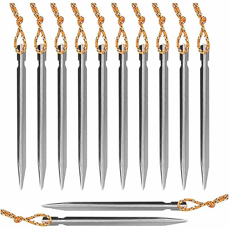 Piquets Tente,Sardines Camping,12 Pièces Sardines de Fixation,Sardines Tente Camping Piquet Tente Aluminium Chevilles en Titane Forme De V