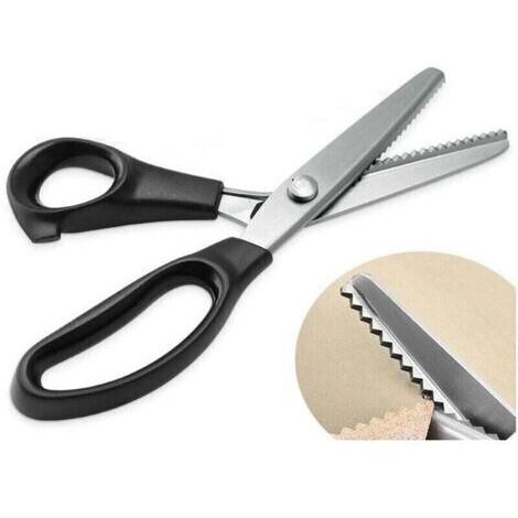 Cisea,Ciseaux à tissus, ciseaux zigzag, ciseaux de tailleur professionnel, ciseaux à cranter pour tissus à coudre au mètre, ciseaux zigzag en acier inoxydable avec prise confort pour enfants, a