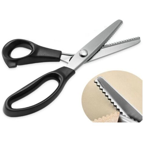 Cisea,Ciseaux à tissus, ciseaux zigzag, ciseaux de tailleur professionnel, ciseaux à cranter pour tissus à coudre au mètre, ciseaux zigzag en acier inoxydable avec prise confort pour enfants, ad