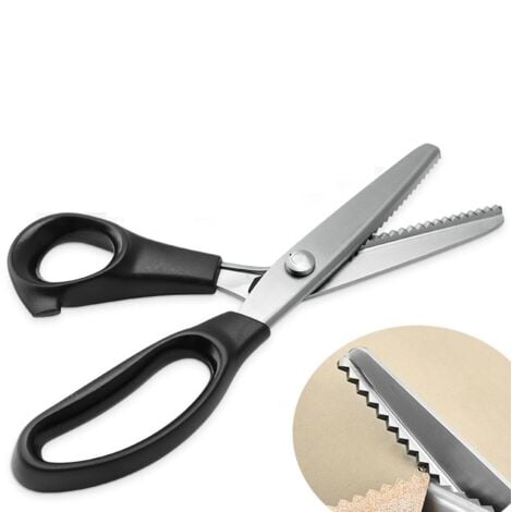 HOUHENCE Cisea,Ciseaux à tissus, ciseaux zigzag, ciseaux de tailleur professionnel, ciseaux à cranter pour tissus à coudre au mètre, ciseaux zigzag en acier inoxydable avec prise confort pour enfants, adultes