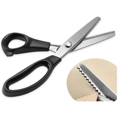 Cisea,Ciseaux à tissus, ciseaux zigzag, ciseaux de tailleur professionnel, ciseaux à cranter pour tissus à coudre au mètre, ciseaux zigzag en acier inoxydable avec prise confort pour enfants, adultes