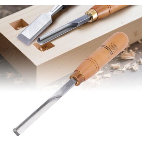 Ciseau à angle droit de 10 mm, manche en bois, lame en acier allié 40CR, ciseau à mortaiser carré portable pour projets de menuiserie