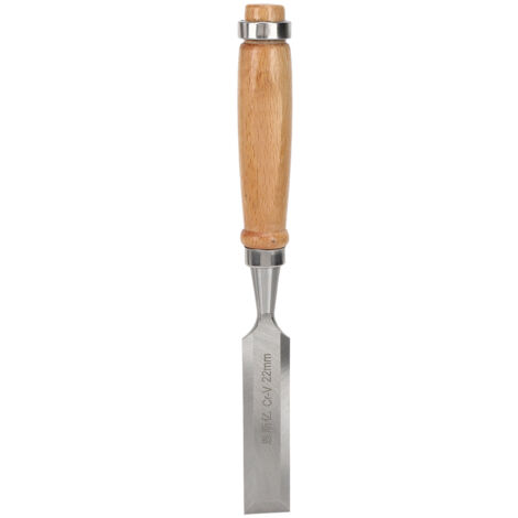Ciseau à bois 22mm Cr-V avec manche en bois et tranchant affûté pour menuiserie