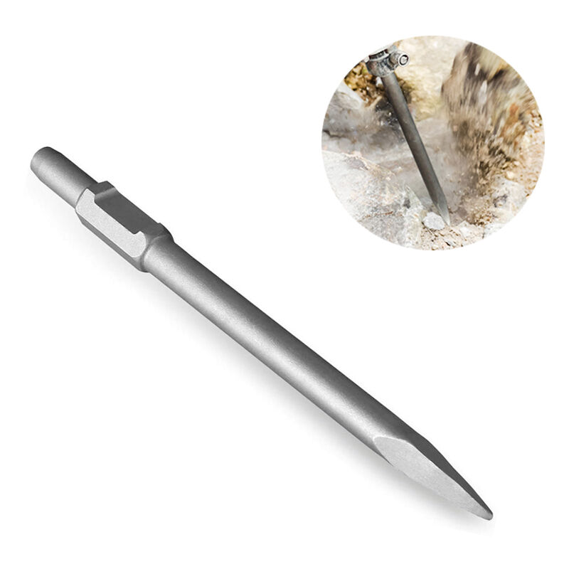Ciseau pointu, 380x30 mm, avec manche hexagonal sds 30 mm, ciseau professionnel de haute qualité pour creuser le béton des murs en ciment, adapté aux